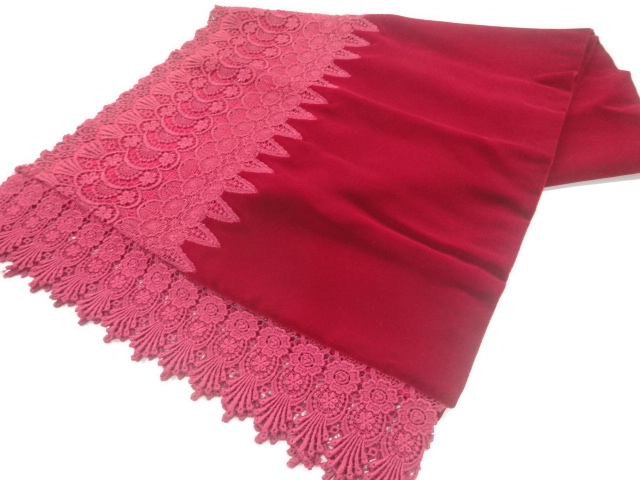 ビロードレース花模様ショール